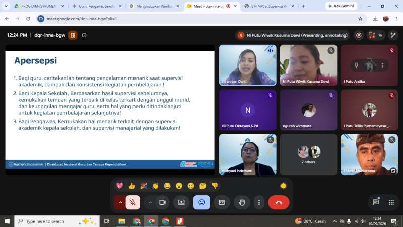 Dokumentasi Pendampingan Sekolah Model via Gmeet (Pert3) - 2